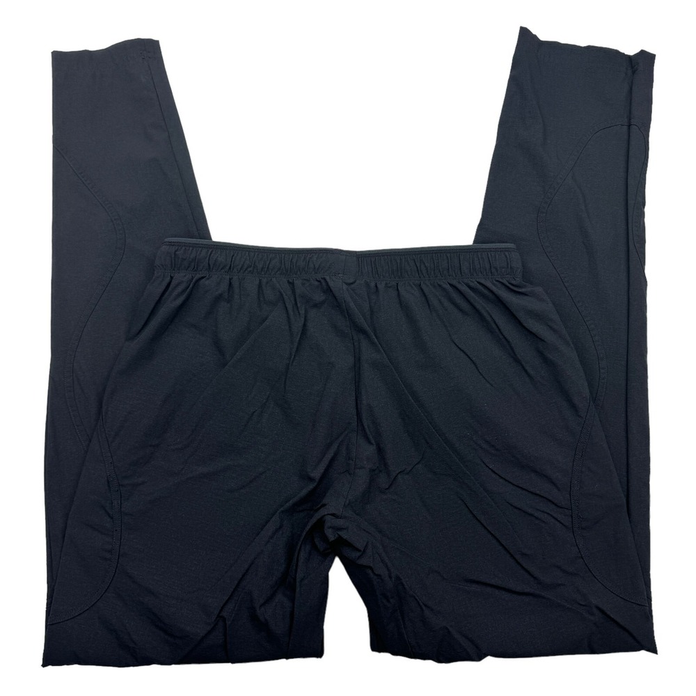 Paskho Tech Pants Womens Black Large Tapered Joggers Elastic Waist Drawstring
